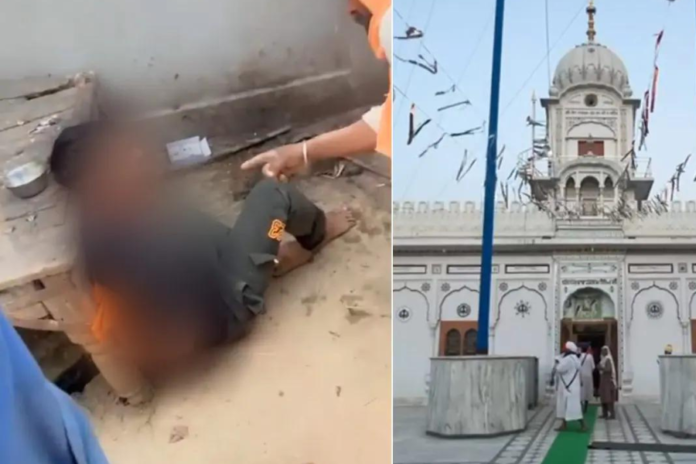 An online video depicted Bakshish sitting with his hands tied and bleeding, surrounded by a group of men at the gurdwara in Ferozepur district of Punjab