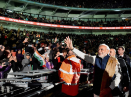 Modi came up with the slogan in March this year while addressing a public meeting in  the Adilabad district of Telangana