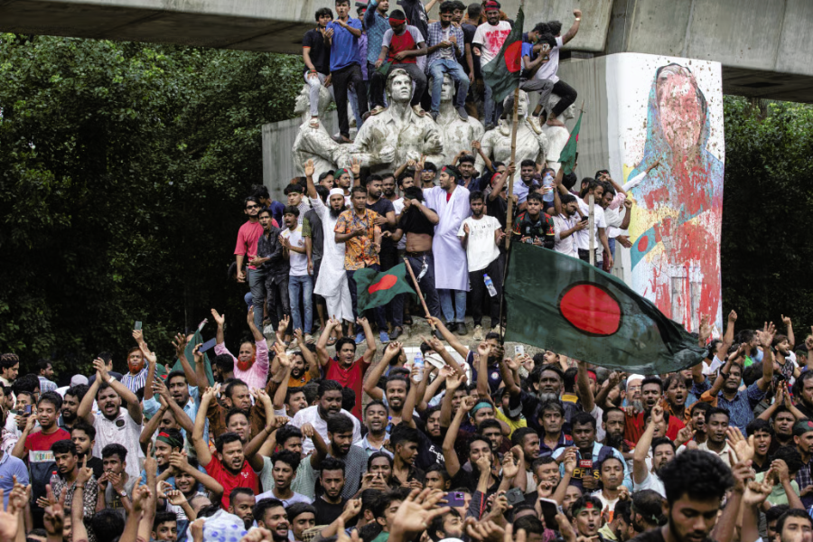 Sheikh Hasina forced to step down as prime minister of Bangladesh and flee to India following extensive protests in the country