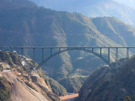 The Chenab bridge connects Jammu and Kashmir to the rest of India