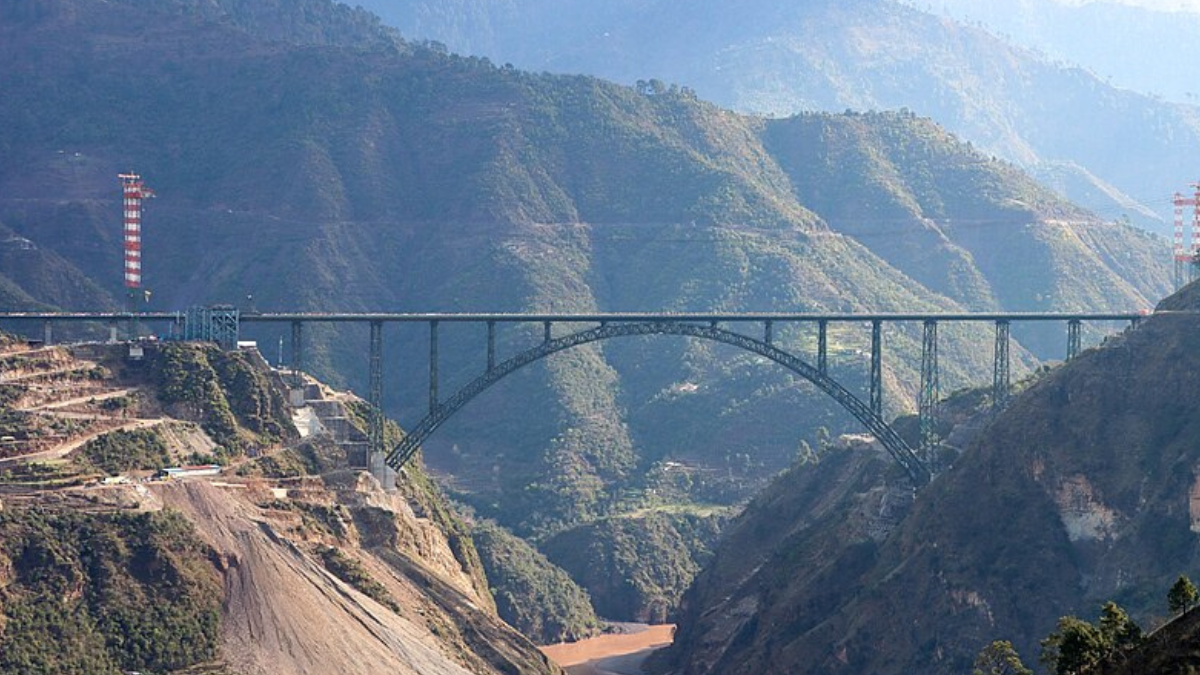 The Chenab bridge connects Jammu and Kashmir to the rest of India