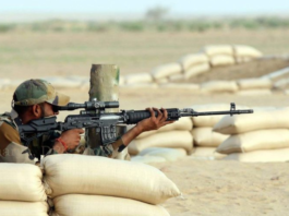 An Indian Army sniper with the upgraded Dragunov sniper rifle