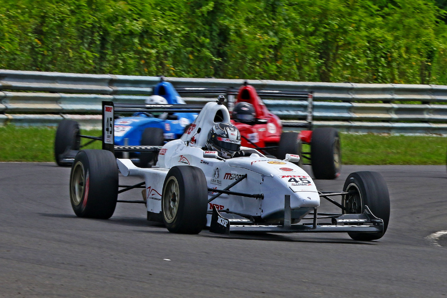 Abhay Mohan, 16, established a blistering speed from pole position to win his eighth race in ten starts in the MRF Formula 2000