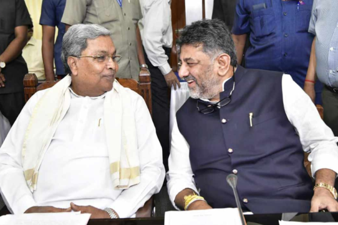 Karnataka Chief Minister Siddaramaiah (left) and Deputy Chief Minister D.K. Shivakumar have been forced to put the reservation bill on hold